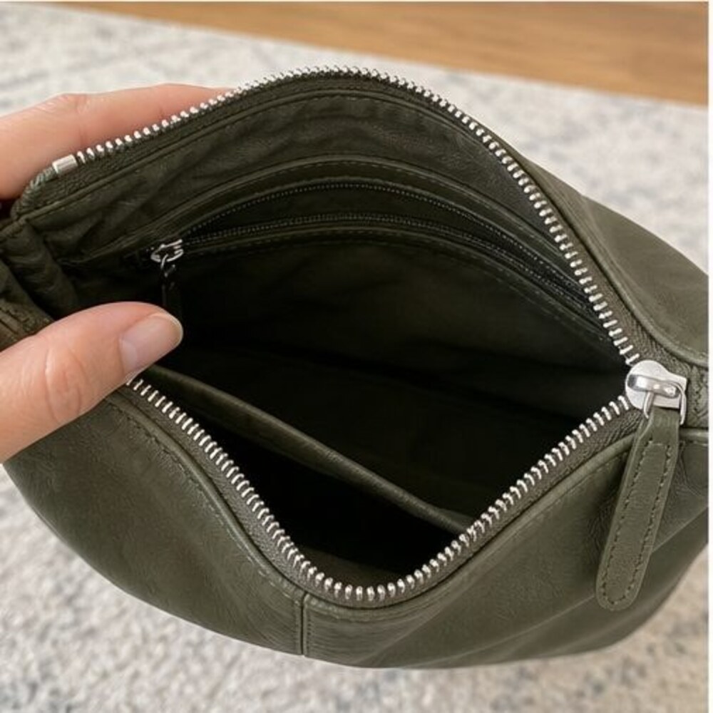 Cream Suede Crossbody Bag - Picture 4 of 6